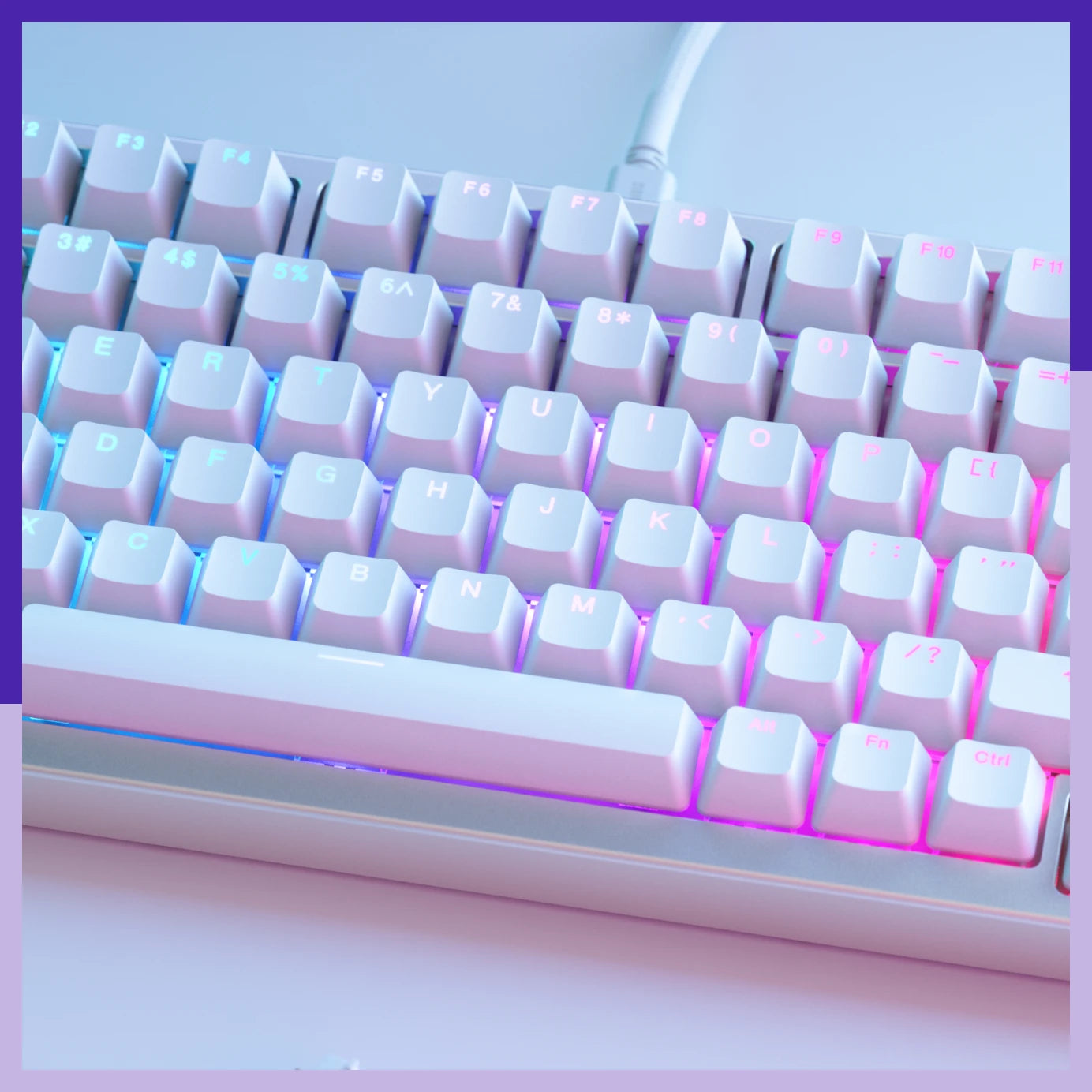 White GMMK 2 featuring ABS Doubleshot keycaps in White